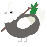 Squab, a grey and white chicken with a head pattern