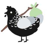Penumbra, a sable and mist chicken with a half-lace pattern