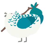(unnamed), a white and sea chicken with a half-lace pattern