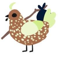 (unnamed), a brown and apple chicken with a speckle pattern