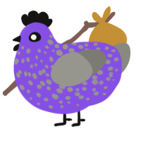 (unnamed), a blurple and ash chicken with a speckle pattern