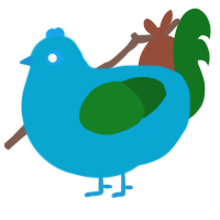 pitufo, a cerulean and leaf chicken