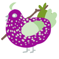 SweetBerry, a plum and gluppy chicken with a speckle pattern