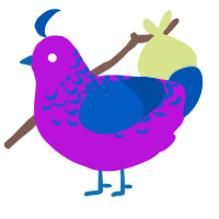 Field Raven, a amethyst and ultramarine chicken with a half-lace pattern