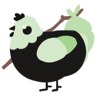 Disintegration, a sable and gluppy chicken with a head pattern