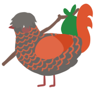(unnamed), a grey and vermilion chicken with a lace pattern