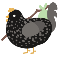 (unnamed), a sable and grey chicken with a speckle pattern