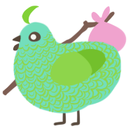 artificial grass, a mint and grass chicken with a double-lace pattern
