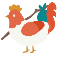 (unnamed), a white and vermilion chicken with a head pattern