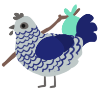 (unnamed), a silver and navy chicken with a lace pattern