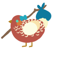 Yema, a red and cream chicken with a half-lace pattern