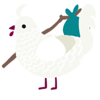 xxy, a white chicken with a lace pattern