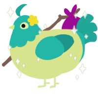 Consumer Magick, a lemon and turquoise chicken with a head pattern