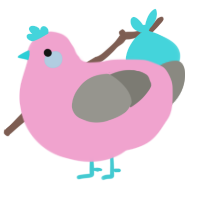 Drip, a pink and ash chicken