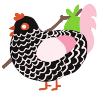 (unnamed), a black and rose chicken with a lace pattern
