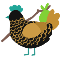 shine the shadows, a black and gold chicken with a lace pattern