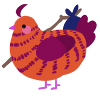 Saiakate, a vermilion and wine chicken with a bar pattern