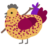 (unnamed), a honey and maroon chicken with a speckle pattern