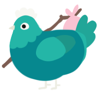Pickery, a teal and turquoise chicken with a head pattern