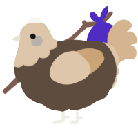 (unnamed), a bark and beige chicken with a head pattern