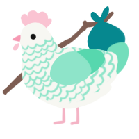 Amphitrite, a white and mint chicken with a lace pattern