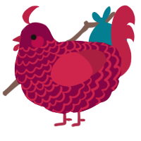 (unnamed), a maroon and crimson chicken with a lace pattern