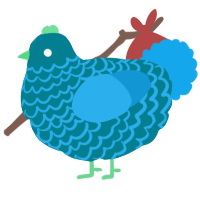 (unnamed), a sea and sky chicken with a lace pattern