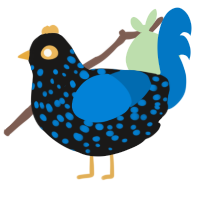 (unnamed), a sable and sapphire chicken with a speckle pattern