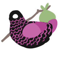 (unnamed), a black and fuchsia chicken with a lace pattern