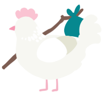 Marshmallow, a white chicken with a neck-speckle pattern