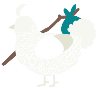 Nevado, a white chicken with a double-lace pattern
