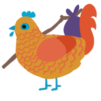 Chef Boyardee, a orange and vermilion chicken with a lace pattern
