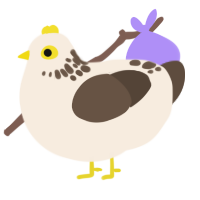 Cookie Two Step, a cream and bark chicken with a neck-speckle pattern