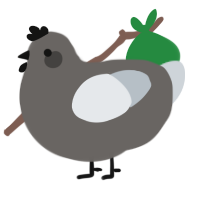 Reverse Birch, a grey and mist chicken