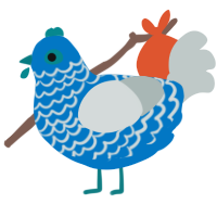 jolly ramcher, a sapphire and silver chicken with a lace pattern