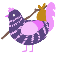 Pasithea, a overcast and lavender chicken with a bar pattern