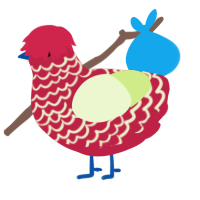 Juan Carlos Bodoque, a crimson and apple chicken with a lace pattern