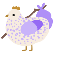 薰衣草珍珠奶茶, a cream and lilac chicken with a speckle pattern