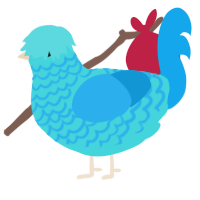 River, a aqua and sky chicken with a lace pattern