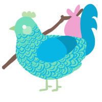 小蜜瓜, a mint and cerulean chicken with a double-lace pattern