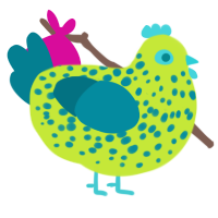 Botanical, a lime and sea chicken with a speckle pattern