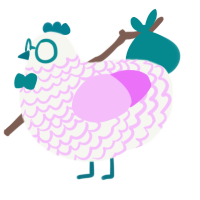 HorMone, a white and lavender chicken with a lace pattern