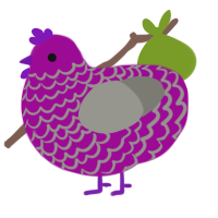 mall goth, a plum and ash chicken with a lace pattern