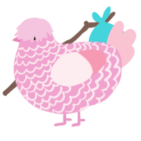 Strawberry Smoothie, a pink and rose chicken with a lace pattern