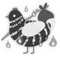 Nyssa, a silver and black chicken with a bar pattern