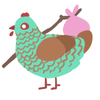 Ice Cream Machine, a mint and brown chicken with a lace pattern