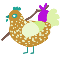 Count How Many Sand, a gold and apple chicken with a speckle pattern