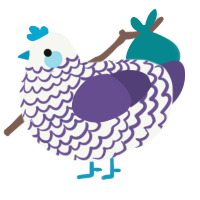 Berry Sorbet, a white and overcast chicken with a lace pattern