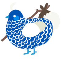 (unnamed), a ultramarine and white chicken with a lace pattern