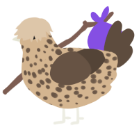 (unnamed), a beige and bark chicken with a speckle pattern